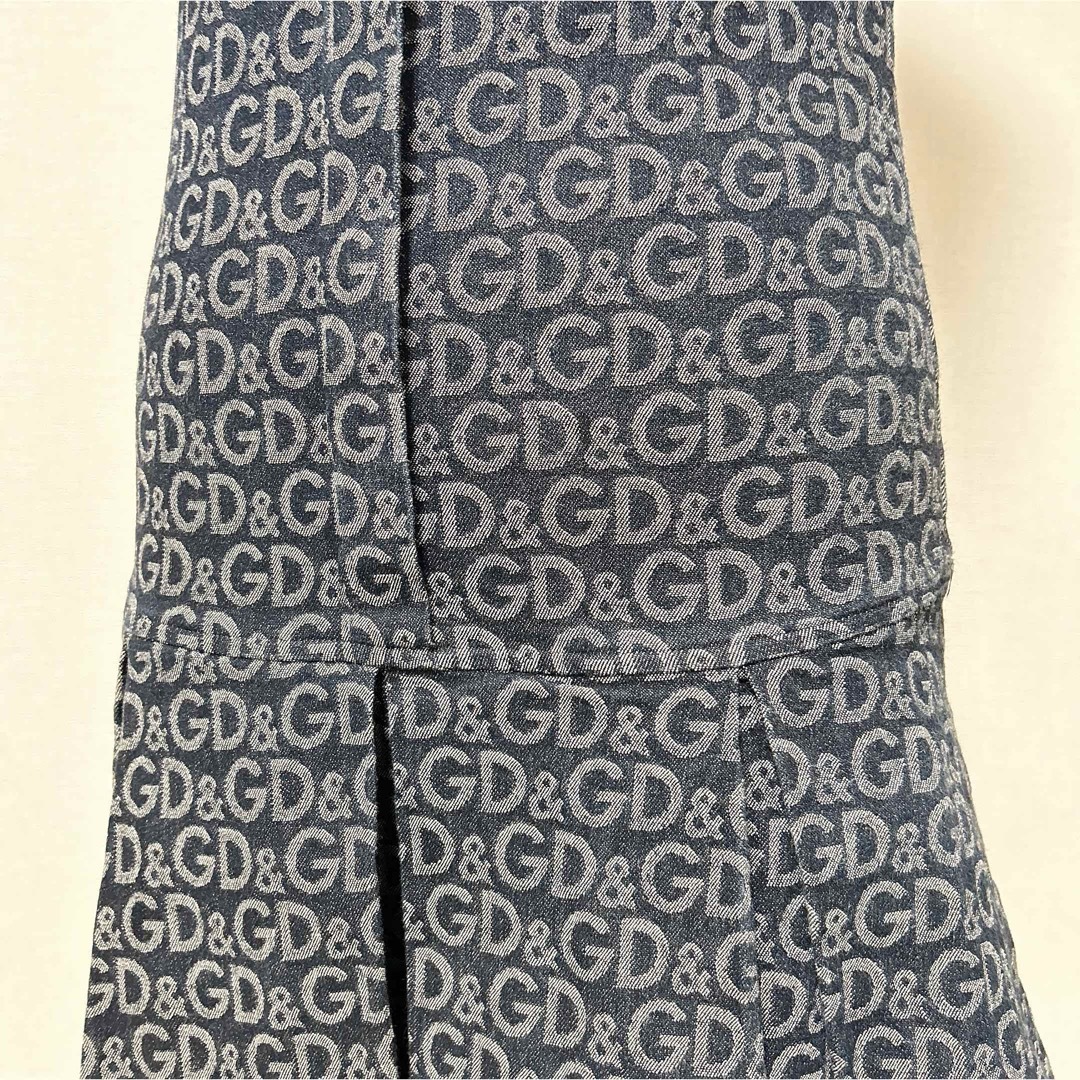 D&G DOLCE＆GABBANA 総柄ロゴ ドレス ワンピース デニム