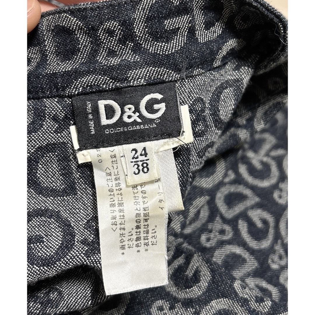 D&G DOLCE＆GABBANA 総柄ロゴ ドレス ワンピース デニム