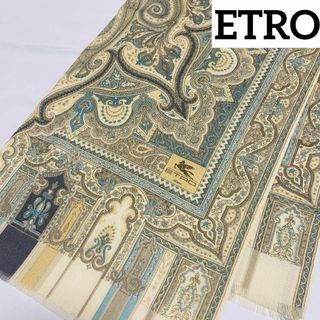 ETRO - エトロ ETRO 大判ストール マフラー ショール ペイズリー柄 黒 ...