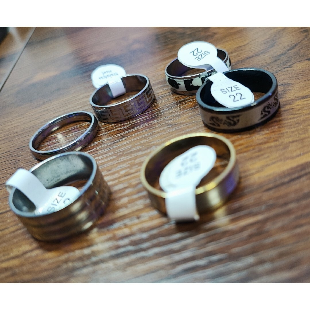 メンズ 指輪 セット6個 サイズ22 メンズのアクセサリー(リング(指輪))の商品写真