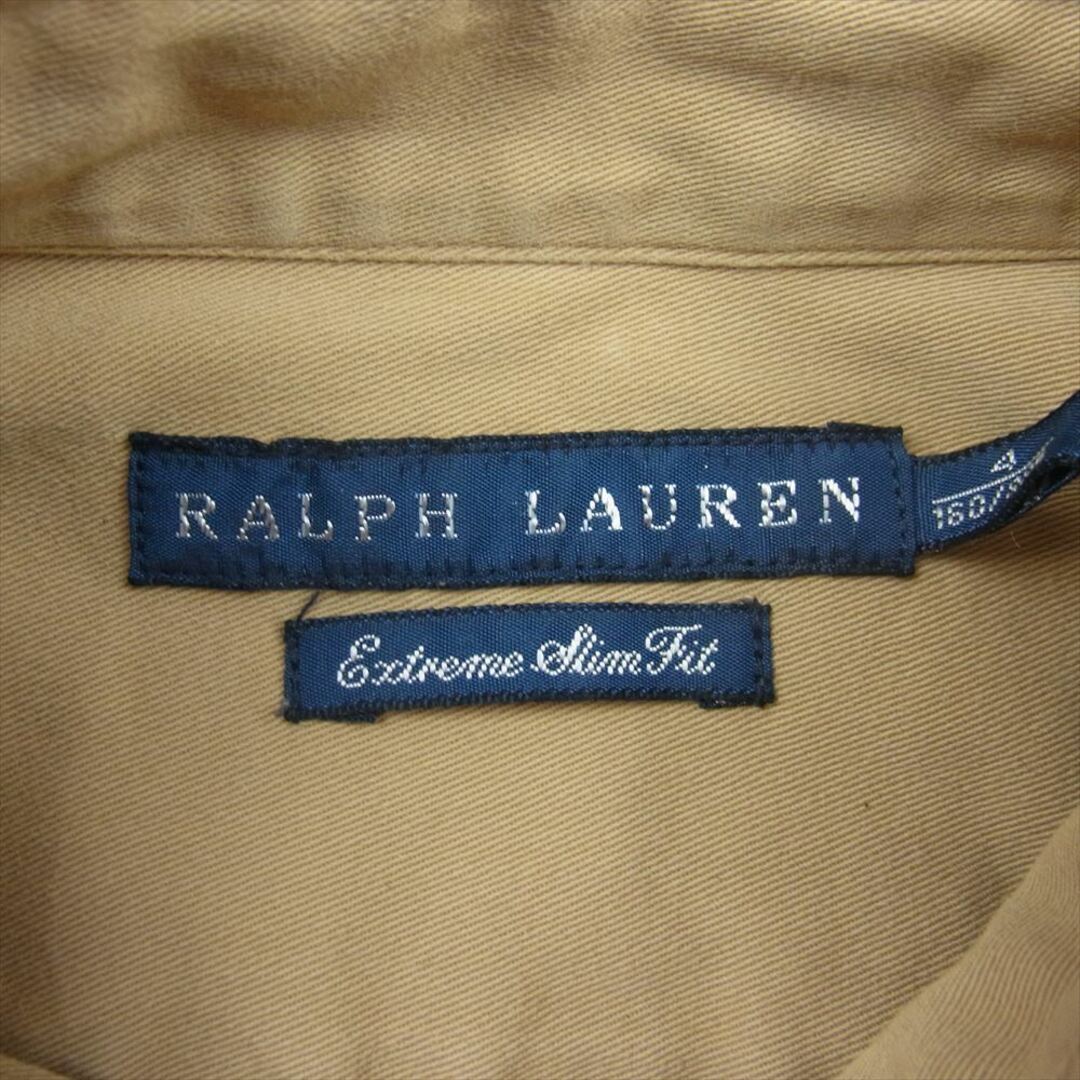 Ralph Lauren(ラルフローレン)のRALPH LAUREN ラルフローレン 長袖シャツ レザーエルボーパッチ 三角マチ付き ワーク シャツ ベージュ系 160/88A【中古】 メンズのトップス(シャツ)の商品写真