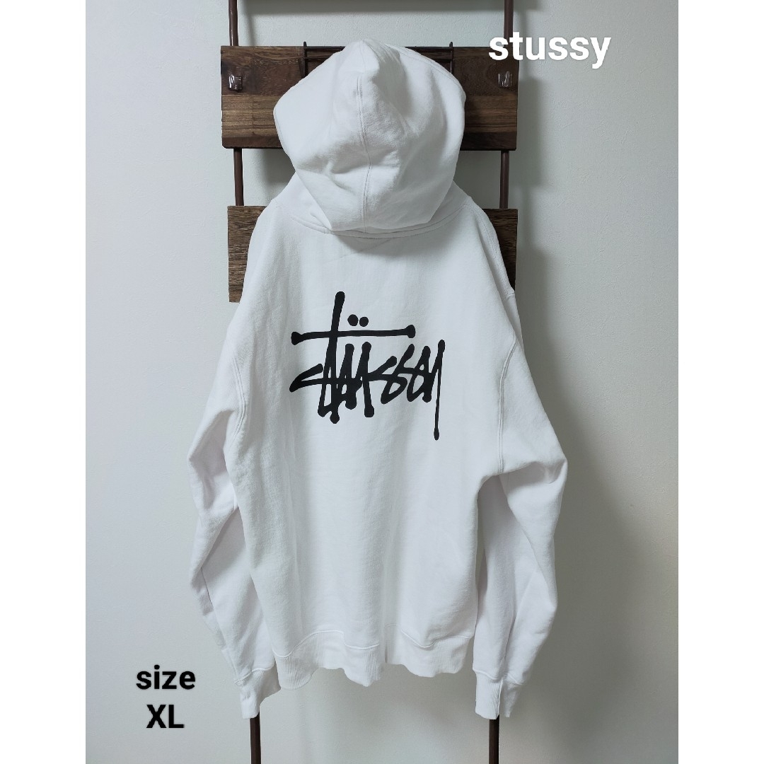 メンズstussy ステューシー　ビッグロゴ肉厚パーカー　ワンポイント　size XL