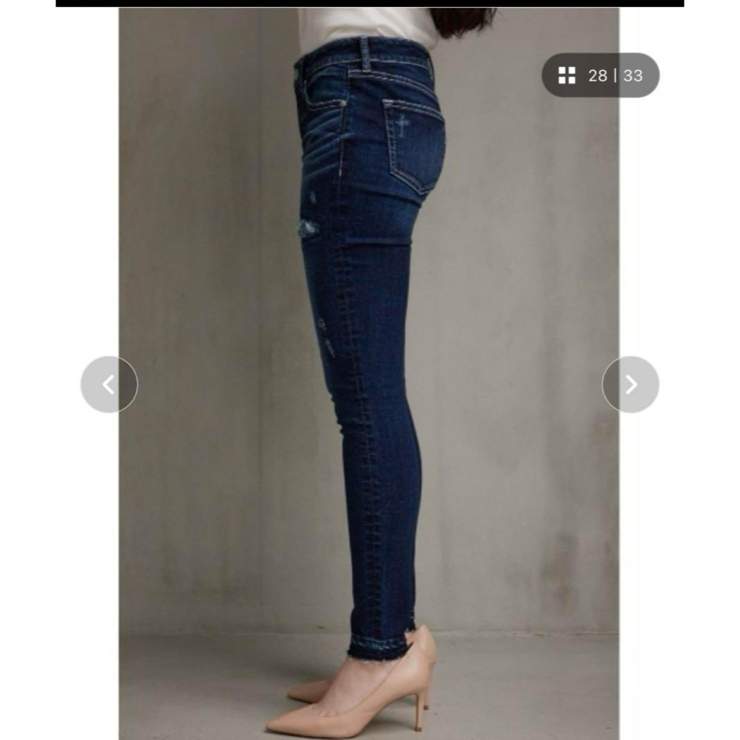 AZUL by moussy(アズールバイマウジー)のAZUL DENIM/リペアスキニーデニム レディースのパンツ(デニム/ジーンズ)の商品写真