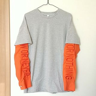 韓国 オルチャン 長袖切り替えオーバーサイズT(Tシャツ(長袖/七分))