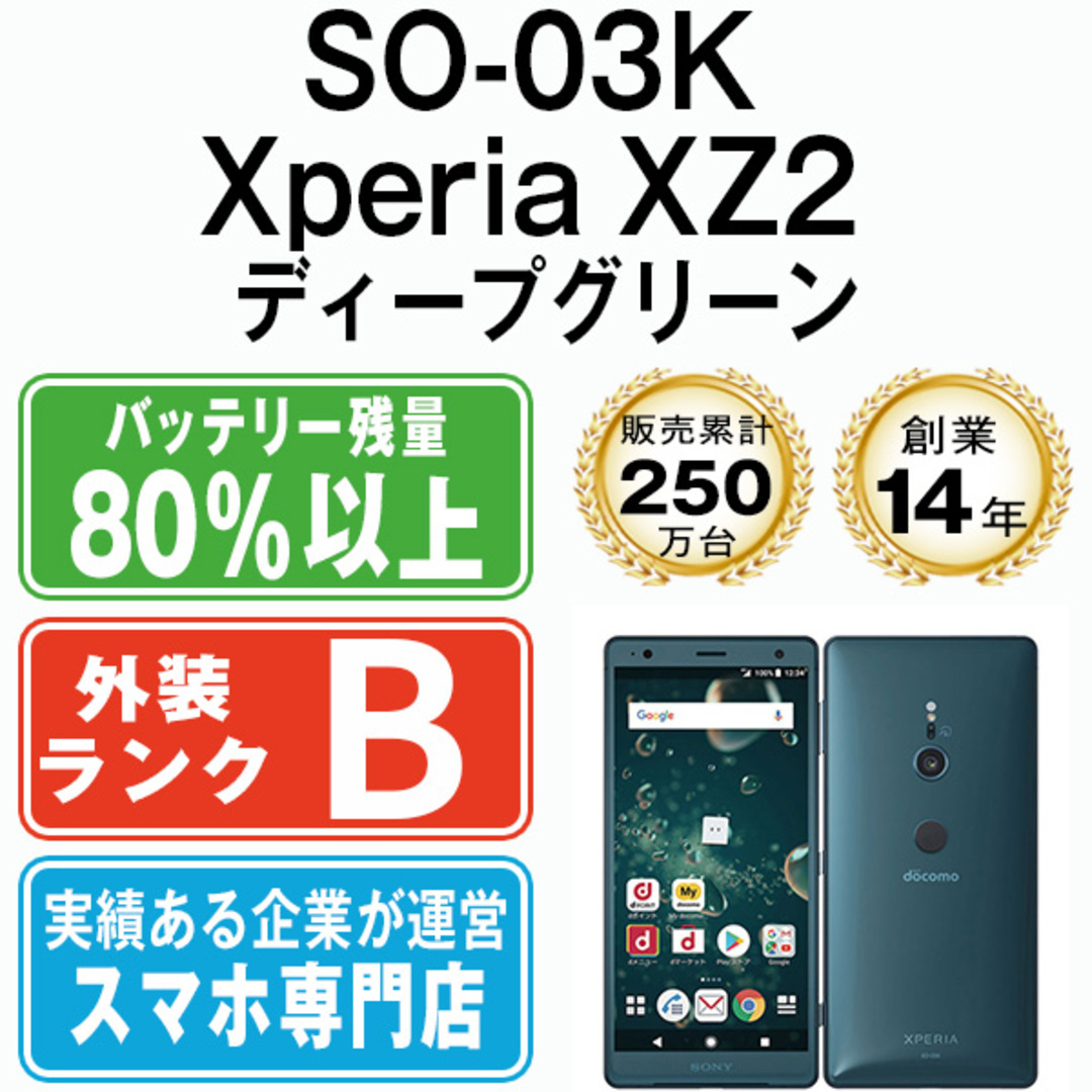 スマートフォン本体SO-03K Xperia XZ2 Deep Green SIMフリー 本体 ドコモ スマホ ソニー エクスぺリア  【送料無料】 so03kdg7mtm