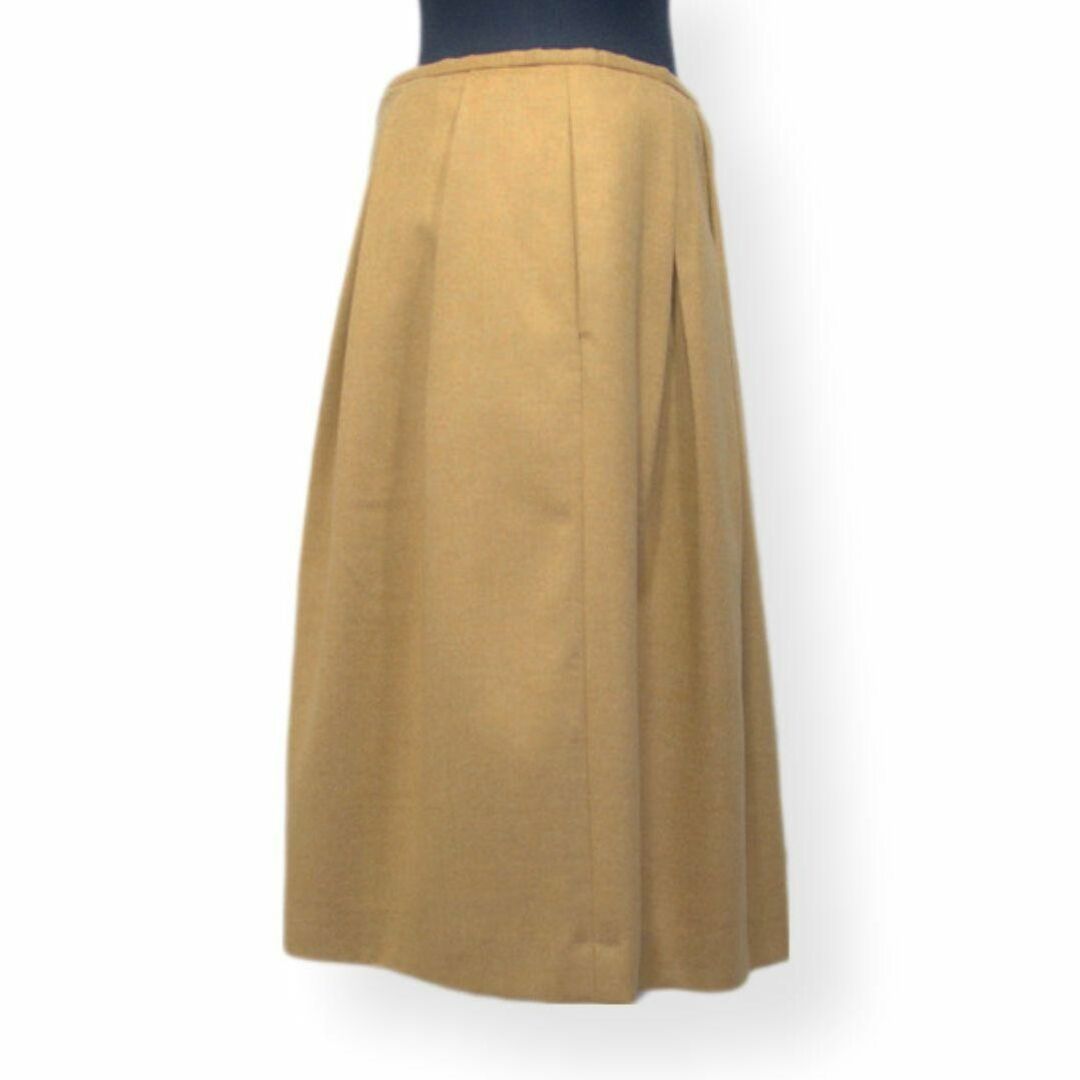 INCOTEX(インコテックス)の美品 インコテックス スカート フレア 膝丈 ウール ブラウン ベージュ 40 レディースのスカート(ひざ丈スカート)の商品写真