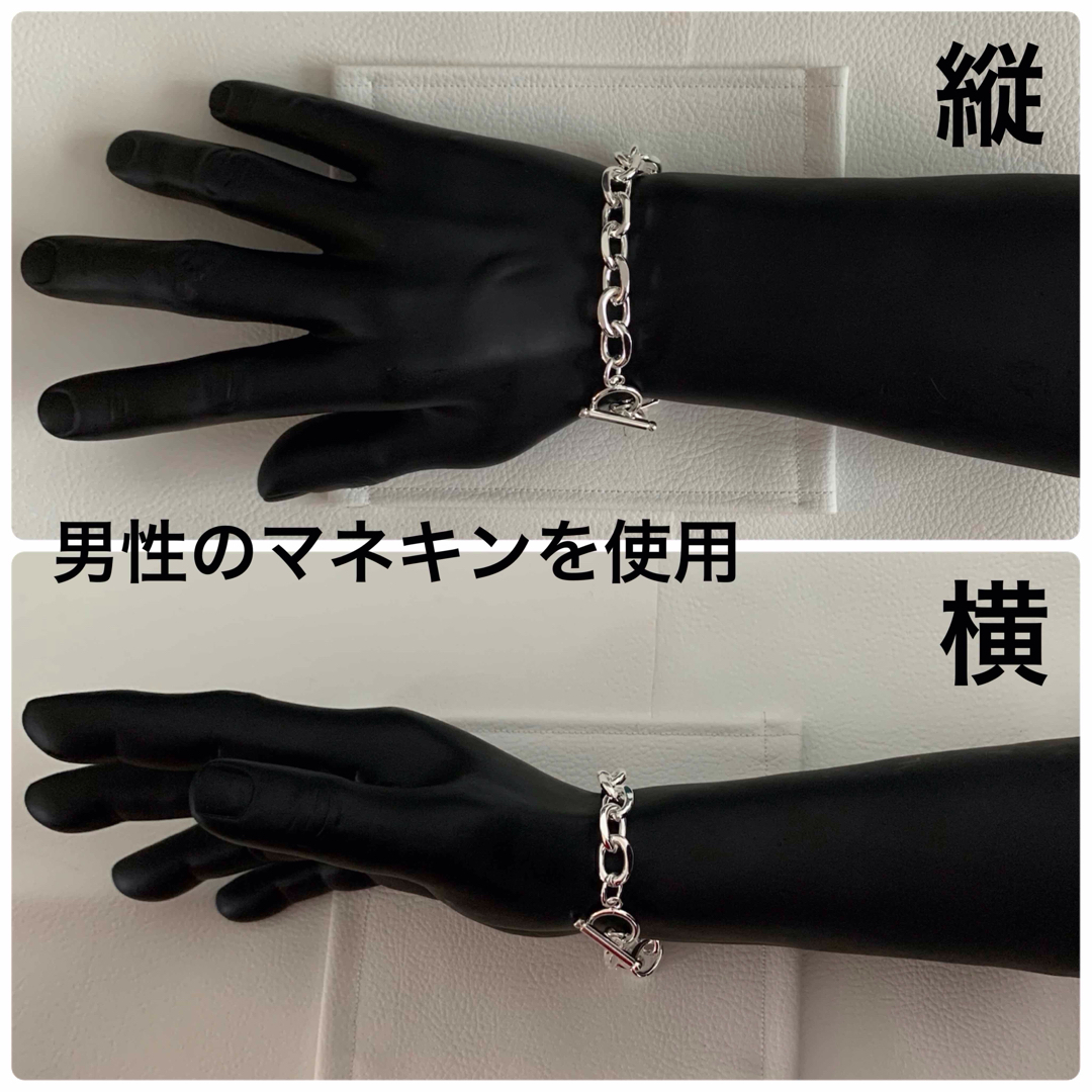 美品　希少　シルバー925　プラチナ　メンズ　マンテル　チェーン　ブレスレット メンズのアクセサリー(ブレスレット)の商品写真