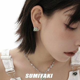 SUMIYAKI ミニ シルバー ハートモチーフ 立体 ピアス イヤリング