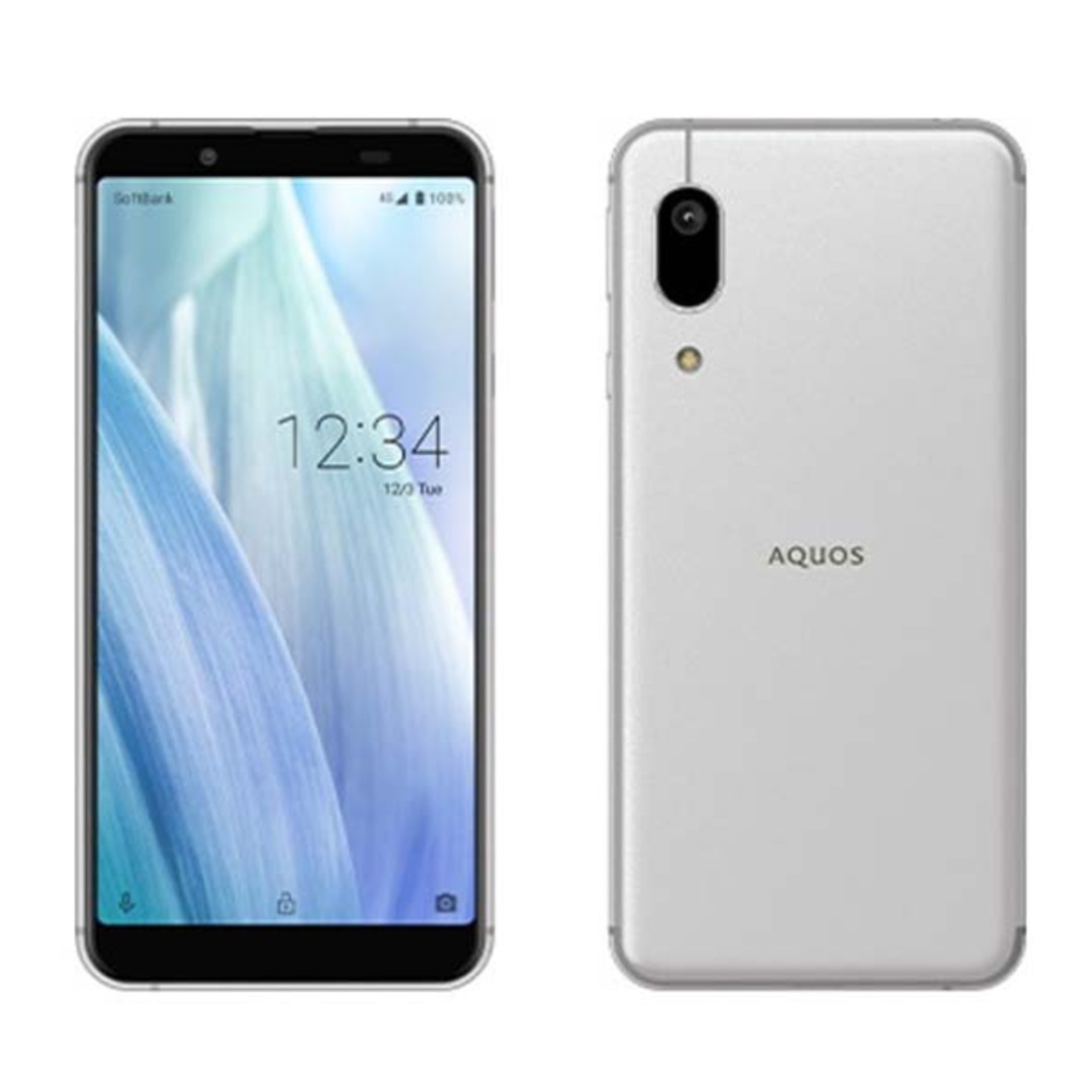 SHARP(シャープ)の【中古】 907SH AQUOS sense3 basic シルバー SIMフリー 本体 ソフトバンク Aランク スマホ シャープ  【送料無料】 907shsv8mtm スマホ/家電/カメラのスマートフォン/携帯電話(スマートフォン本体)の商品写真