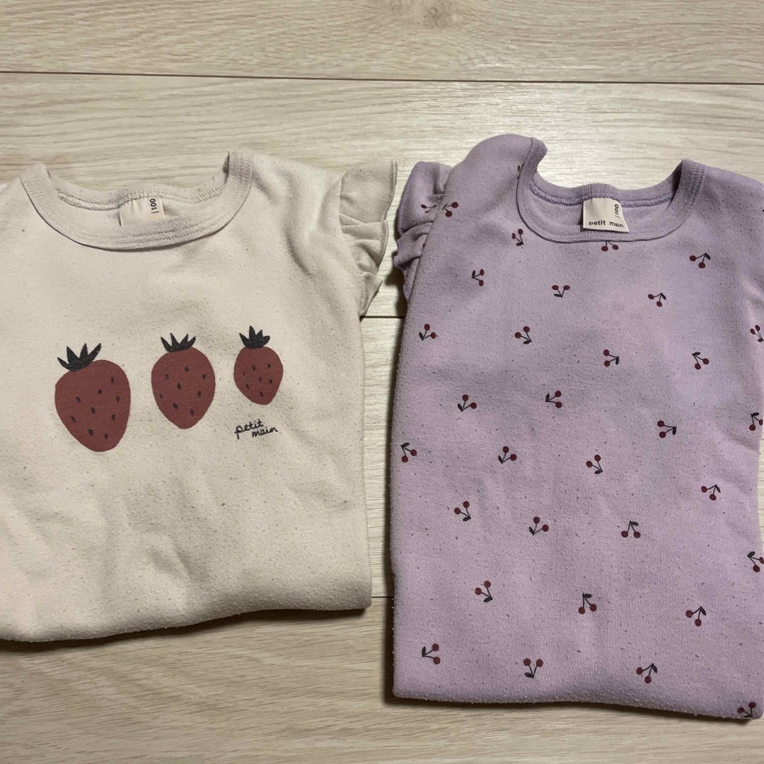 petit main(プティマイン)のプチマイン　トップス&スパッツ　2セット キッズ/ベビー/マタニティのキッズ服女の子用(90cm~)(Tシャツ/カットソー)の商品写真