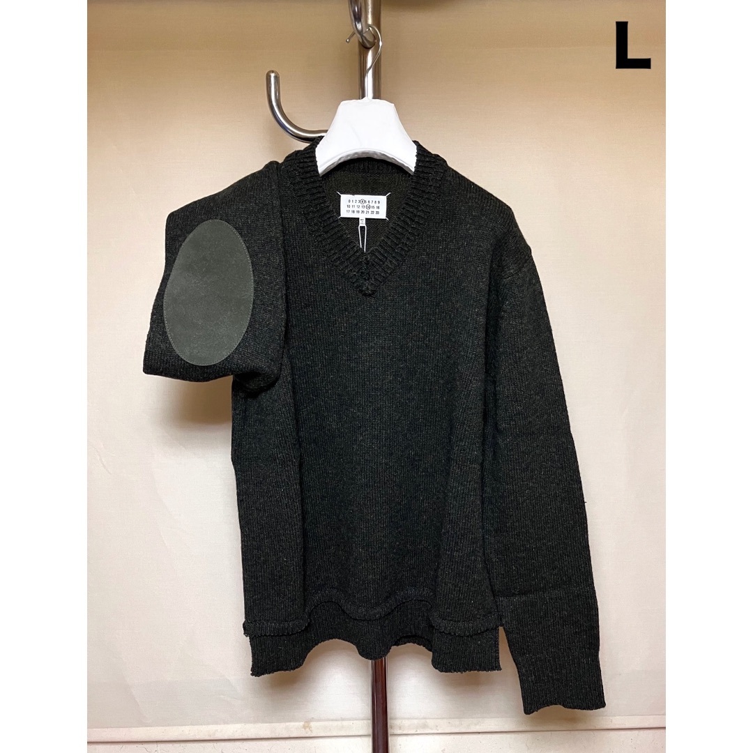 Maison Margiela（旧Maison Martin Margiela） - 新品 L マルジェラ 23aw エルボーパッチニット セーター 緑 5687