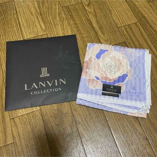 ランバン(LANVIN)の新品未使用★LANVIN ランバン ハンカチ スカーフ お洒落 薔薇 パープル(ハンカチ)