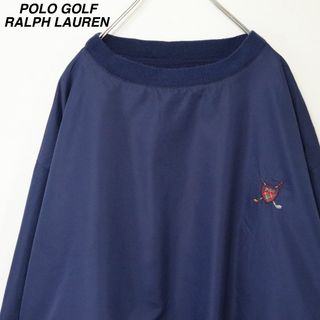 ポロラルフローレン(POLO RALPH LAUREN)の【XLサイズ】ポロゴルフ ラルフローレン／ナイロンプルオーバー　刺繍ロゴ　青系(ナイロンジャケット)