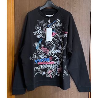 マルタンマルジェラ(Maison Martin Margiela)の44新品 メゾン マルジェラ グラフィティ ブラック スウェット シャツ メンズ(スウェット)