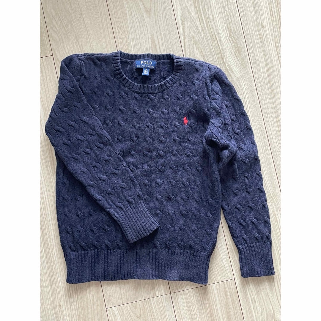 POLO RALPH LAUREN(ポロラルフローレン)のキッズケーブルニット コットン セーターM(10-12 キッズ/ベビー/マタニティのキッズ服男の子用(90cm~)(ニット)の商品写真