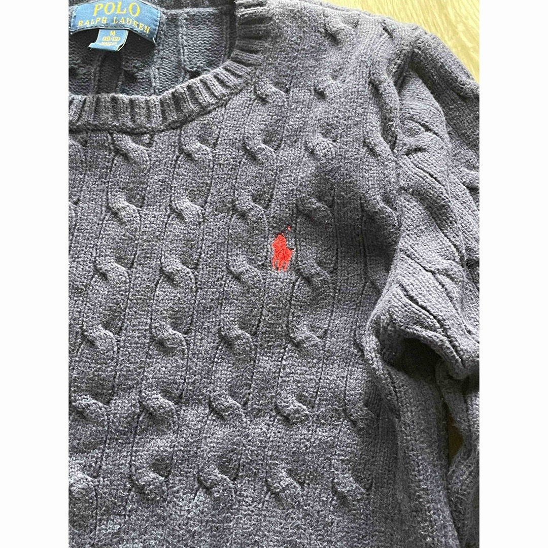 POLO RALPH LAUREN(ポロラルフローレン)のキッズケーブルニット コットン セーターM(10-12 キッズ/ベビー/マタニティのキッズ服男の子用(90cm~)(ニット)の商品写真