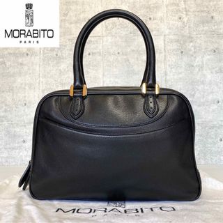 モラビト(MORABITO)の【美品】MORABITO BLACK レザー シルバー金具 ボストンバッグ(ハンドバッグ)