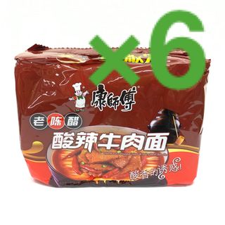 康师傅酸辣牛肉面 インスタントラーメン110g×5食×6点セット(麺類)