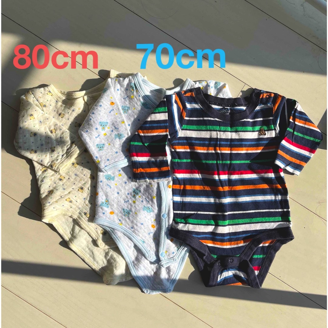 babyGAP(ベビーギャップ)の冬用肌着 70cm80cm 3枚セット キッズ/ベビー/マタニティのベビー服(~85cm)(肌着/下着)の商品写真