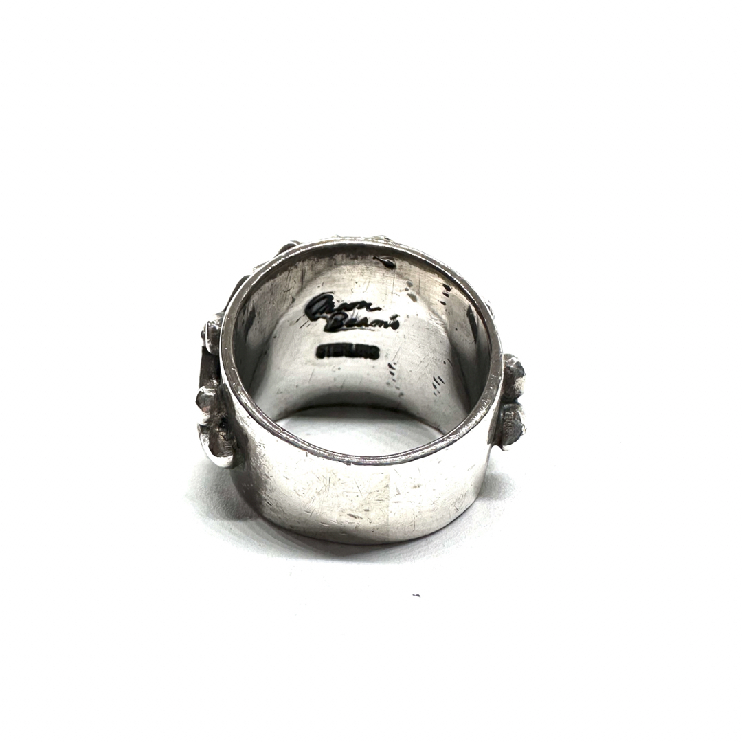 sterling silver 重厚ブルーストーンデザインシルバーリングL461 メンズのアクセサリー(リング(指輪))の商品写真