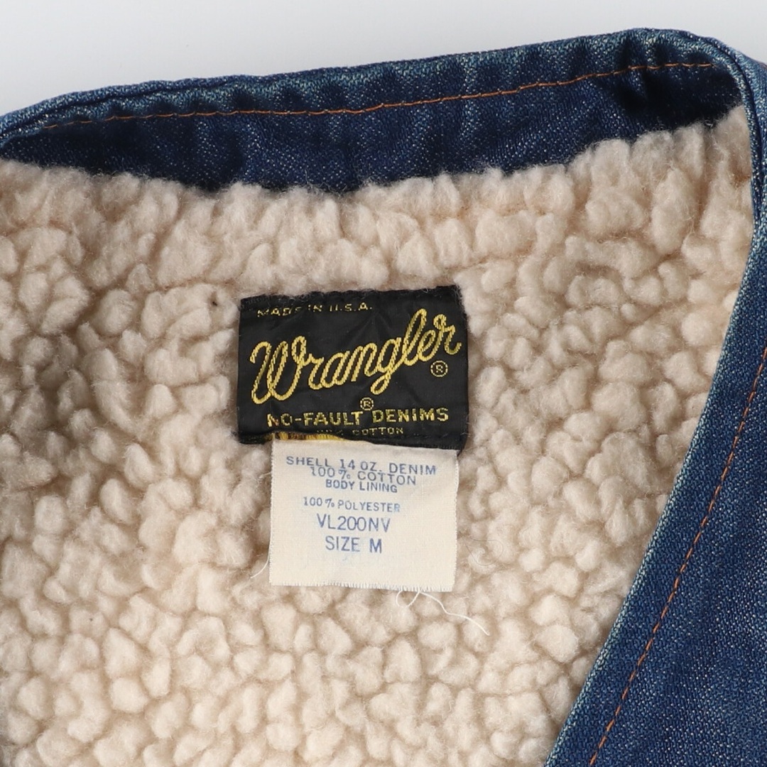 Wrangler(ラングラー)の古着 80年代 ラングラー Wrangler デニムボアベスト USA製 メンズM ヴィンテージ /eaa383078 メンズのトップス(ベスト)の商品写真