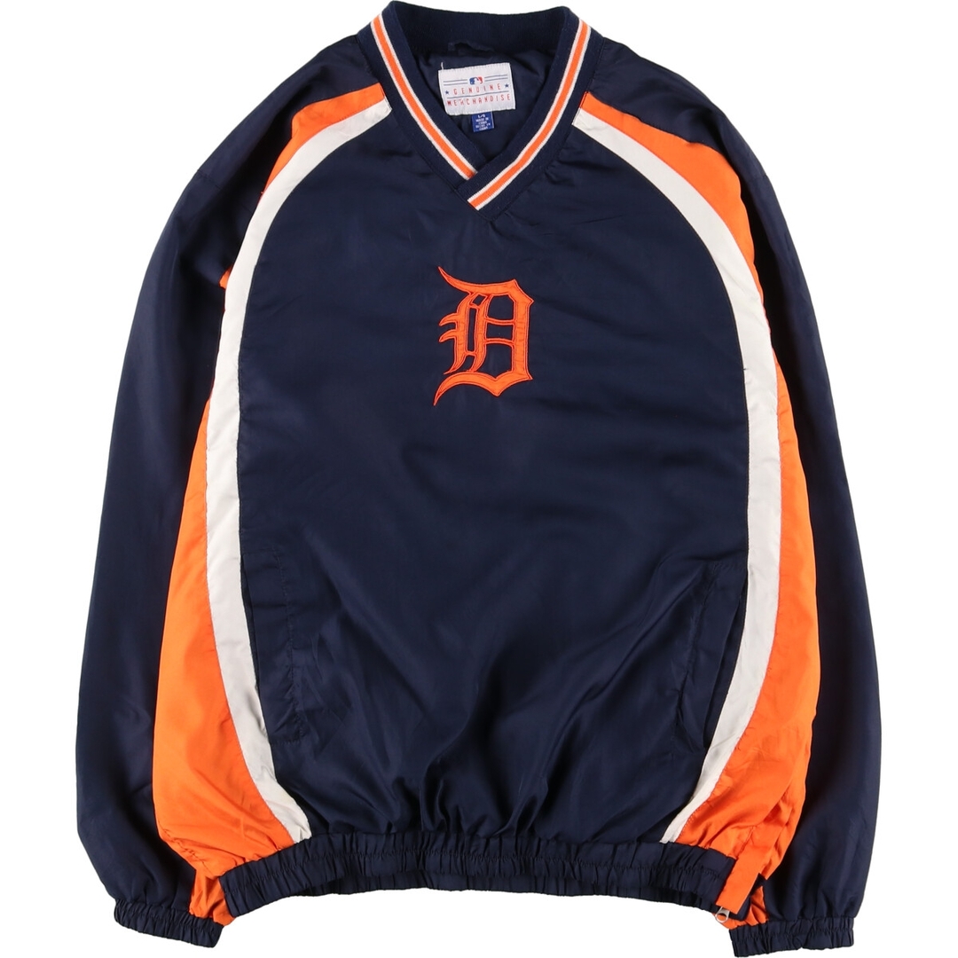 古着 GENUINEMERCHANDISE MLB DETROIT TIGERS デトロイトタイガース ウォームアッププルオーバー メンズL /eaa383066 メンズのジャケット/アウター(ナイロンジャケット)の商品写真