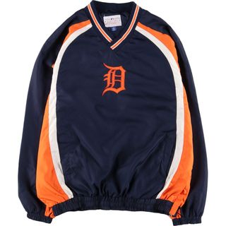 古着 GENUINEMERCHANDISE MLB DETROIT TIGERS デトロイトタイガース ウォームアッププルオーバー メンズL /eaa383066(ナイロンジャケット)