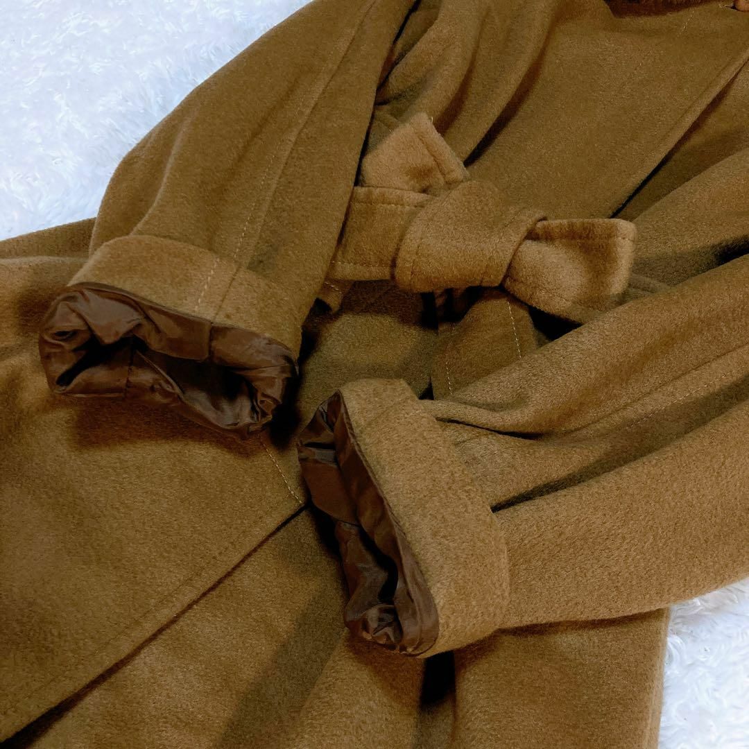 ROPE’(ロペ)の美品✨ROPE ロングコート ベルト カシミヤ混 ファー キャメル 7AR レディースのジャケット/アウター(ロングコート)の商品写真