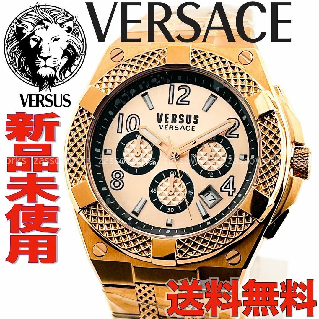 22mm耐水性AB07 VERSUS メンズブランド腕時計 ゴールド 高級感溢れるクロノグラフ