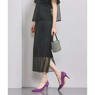 ユナイテッドアローズ(UNITED ARROWS)の【BLACK】オーガンジー タイトスカート(ロングスカート)