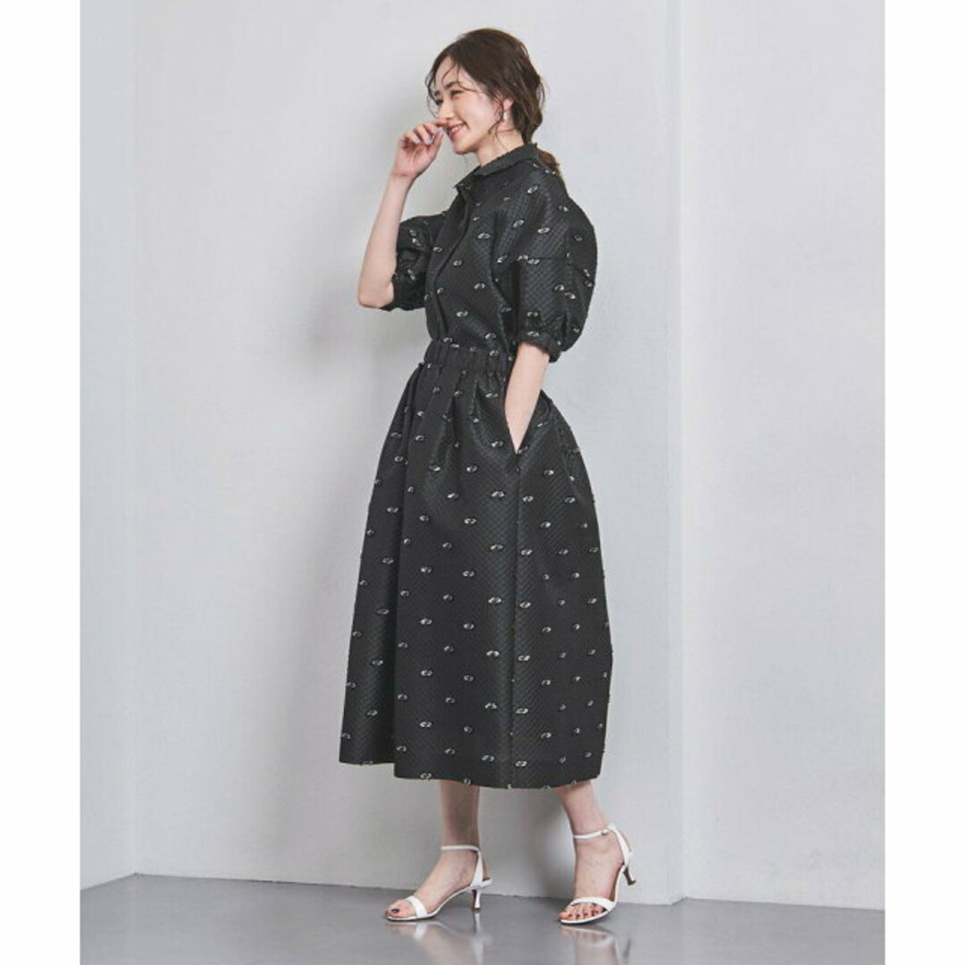 UNITED ARROWS(ユナイテッドアローズ)の【BLACK】カットジャカード フレアスカート レディースのスカート(ロングスカート)の商品写真