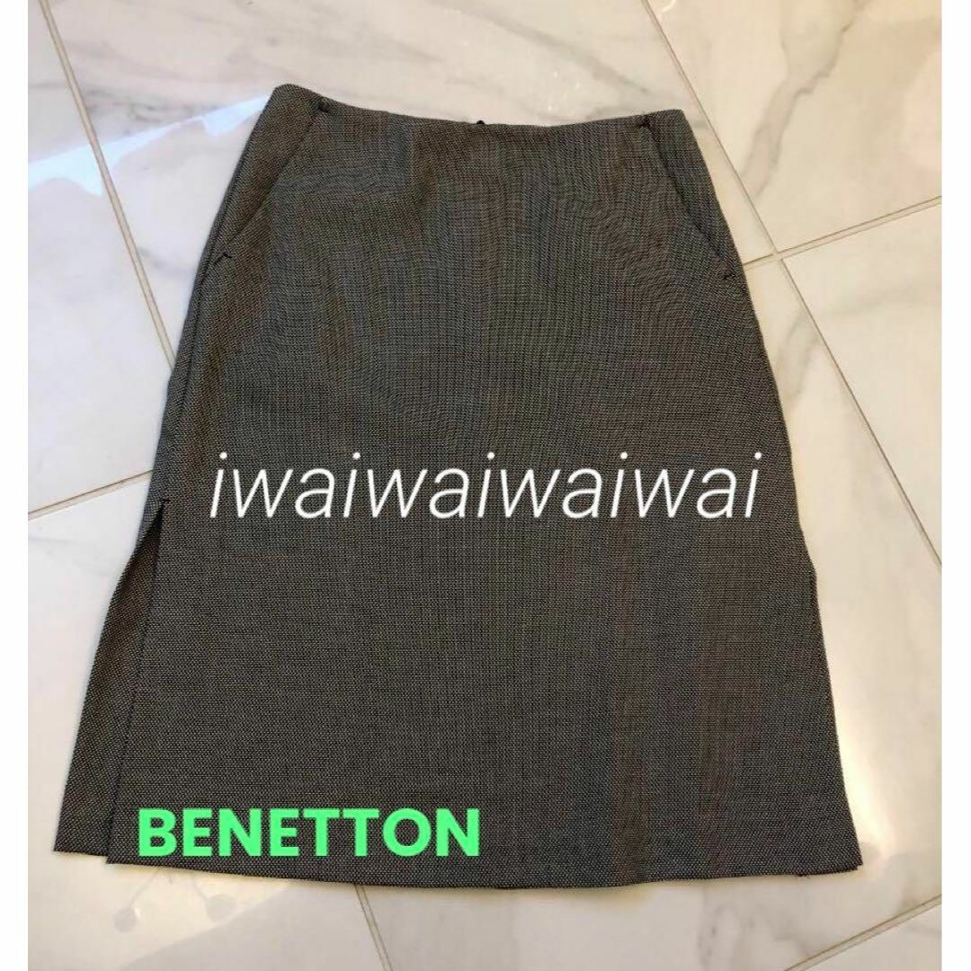 UNITED COLORS OF BENETTON.(ユナイテッドカラーズオブベネトン)の美品 イタリア 製 BENETTON ベネトン ミディ スカート レディースのスカート(ひざ丈スカート)の商品写真