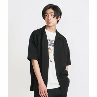 ビューティアンドユースユナイテッドアローズ(BEAUTY&YOUTH UNITED ARROWS)の【BLACK】<info. BEAUTY&YOUTH> ローンストライプ オープンカラー ビッグシャツ(シャツ)