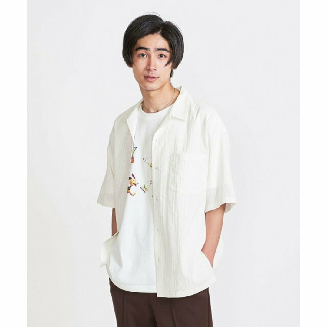 BEAUTY&YOUTH UNITED ARROWS(ビューティアンドユースユナイテッドアローズ)の【WHITE】<info. BEAUTY&YOUTH> ローンストライプ オープンカラー ビッグシャツ メンズのトップス(シャツ)の商品写真