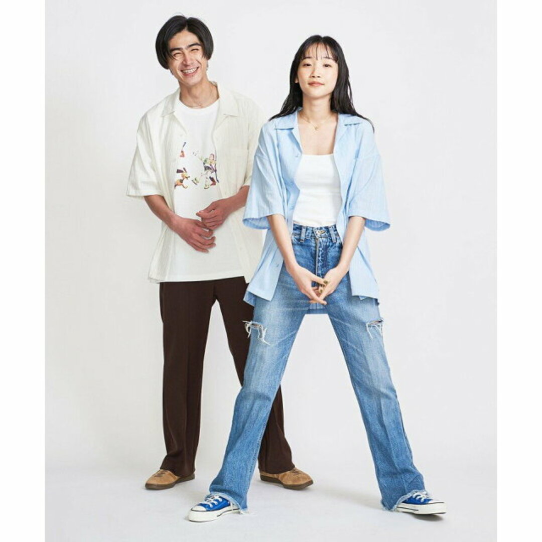 BEAUTY&YOUTH UNITED ARROWS(ビューティアンドユースユナイテッドアローズ)の【WHITE】<info. BEAUTY&YOUTH> ローンストライプ オープンカラー ビッグシャツ メンズのトップス(シャツ)の商品写真