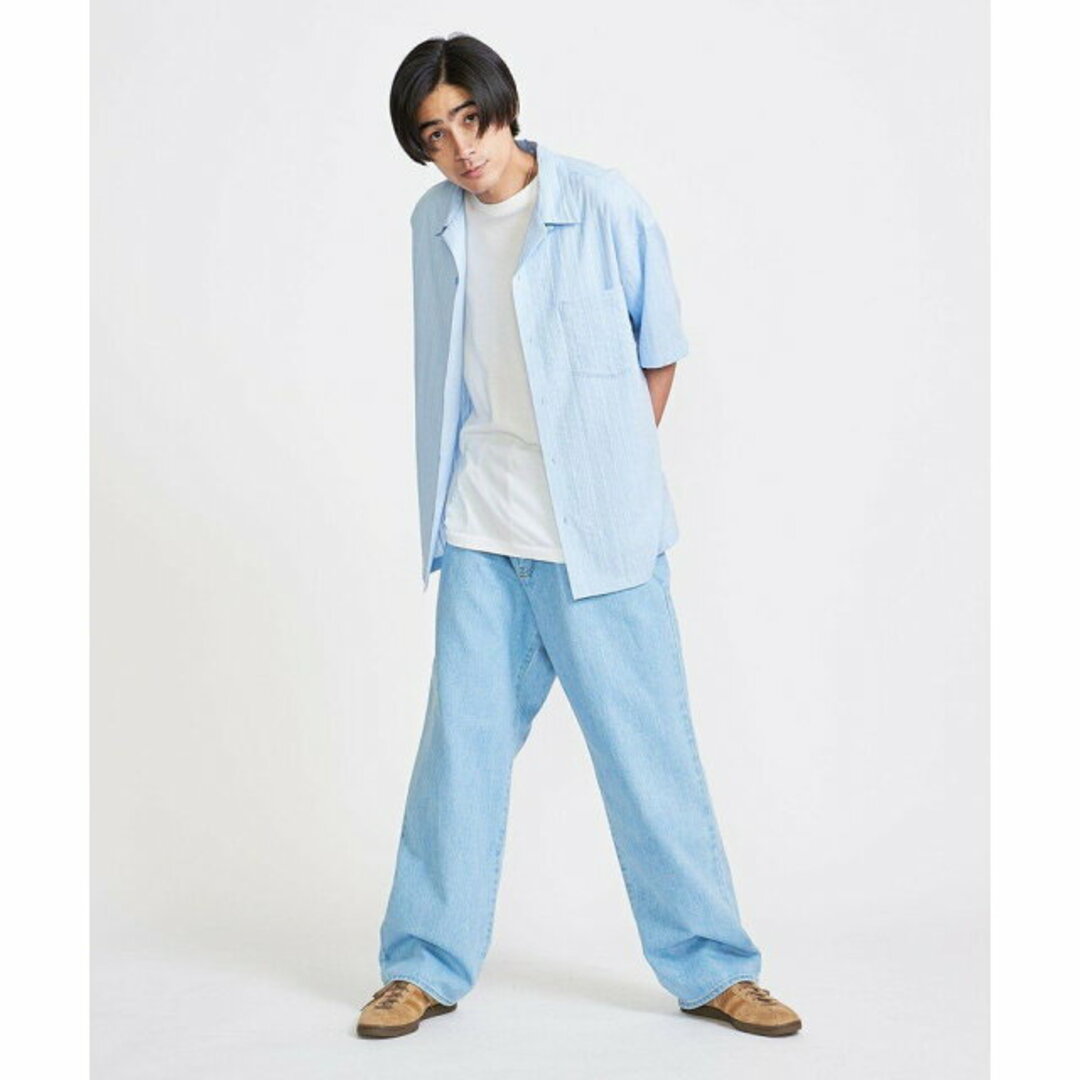 BEAUTY&YOUTH UNITED ARROWS(ビューティアンドユースユナイテッドアローズ)の【LT.BLUE】<info. BEAUTY&YOUTH> ローンストライプ オープンカラー ビッグシャツ メンズのトップス(シャツ)の商品写真