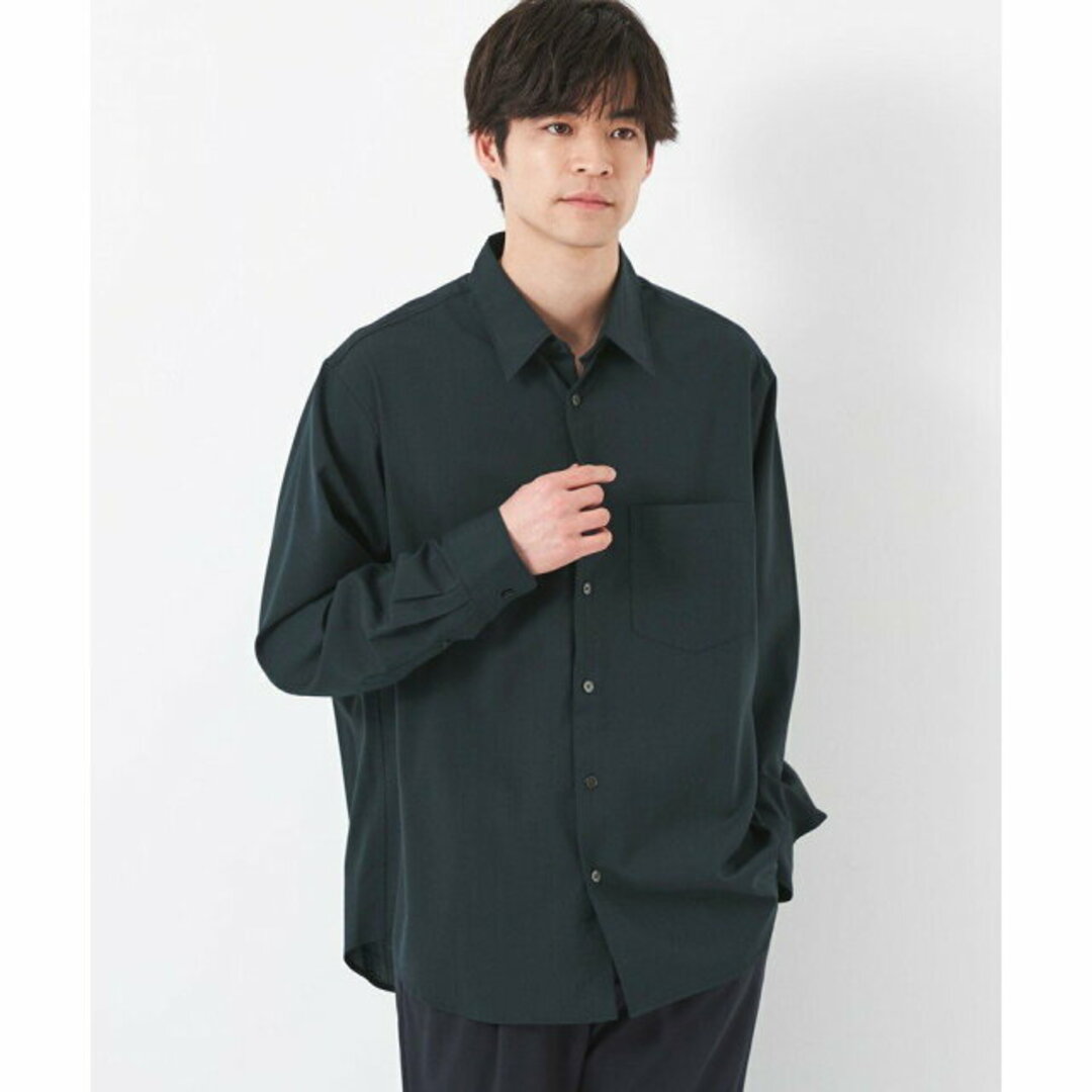 UNITED ARROWS green label relaxing(ユナイテッドアローズグリーンレーベルリラクシング)の【DK.GREEN】【M】TWトロ ジャストルーズ レギュラーカラー シャツ -ウォッシャブル・ストレッチ・防シワ- その他のその他(その他)の商品写真