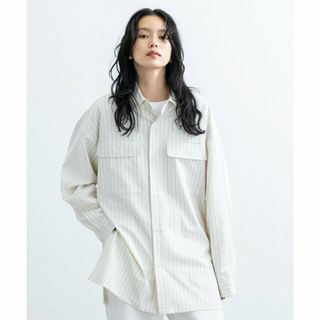 ジュンレッド(JUNRED)の【オフホワイト（15）】【 イージーケア 】 ダブルポケットストライプマキシシャツ(シャツ)