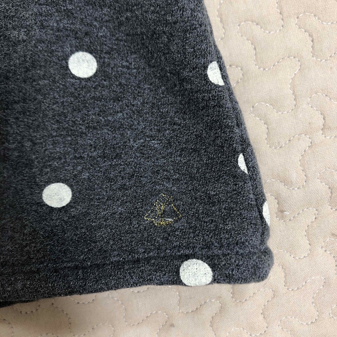 PETIT BATEAU(プチバトー)のプチバトー　ドットワンピース　裏起毛　86センチ キッズ/ベビー/マタニティのベビー服(~85cm)(ワンピース)の商品写真