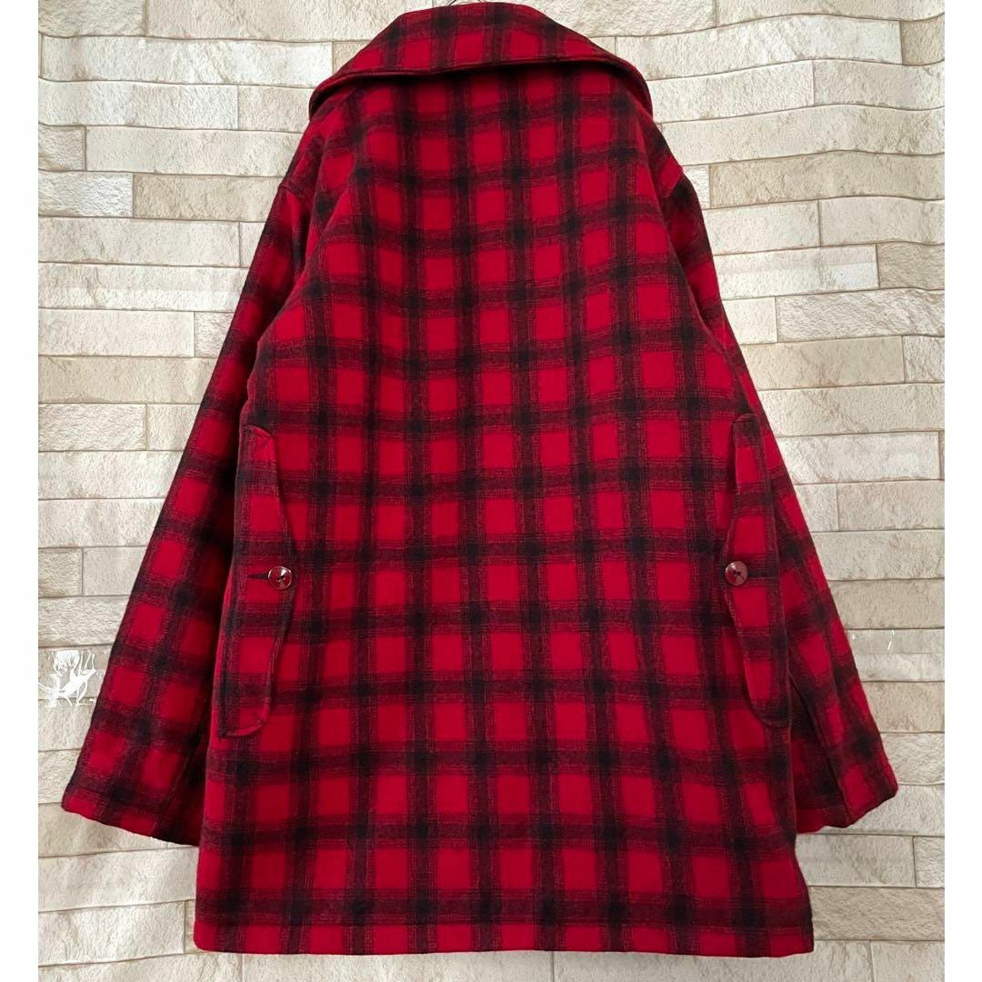 WOOLRICH(ウールリッチ)のウールリッチ 70s USA ウールジャケット チェック柄 キルティング 赤 黒 メンズのジャケット/アウター(ブルゾン)の商品写真