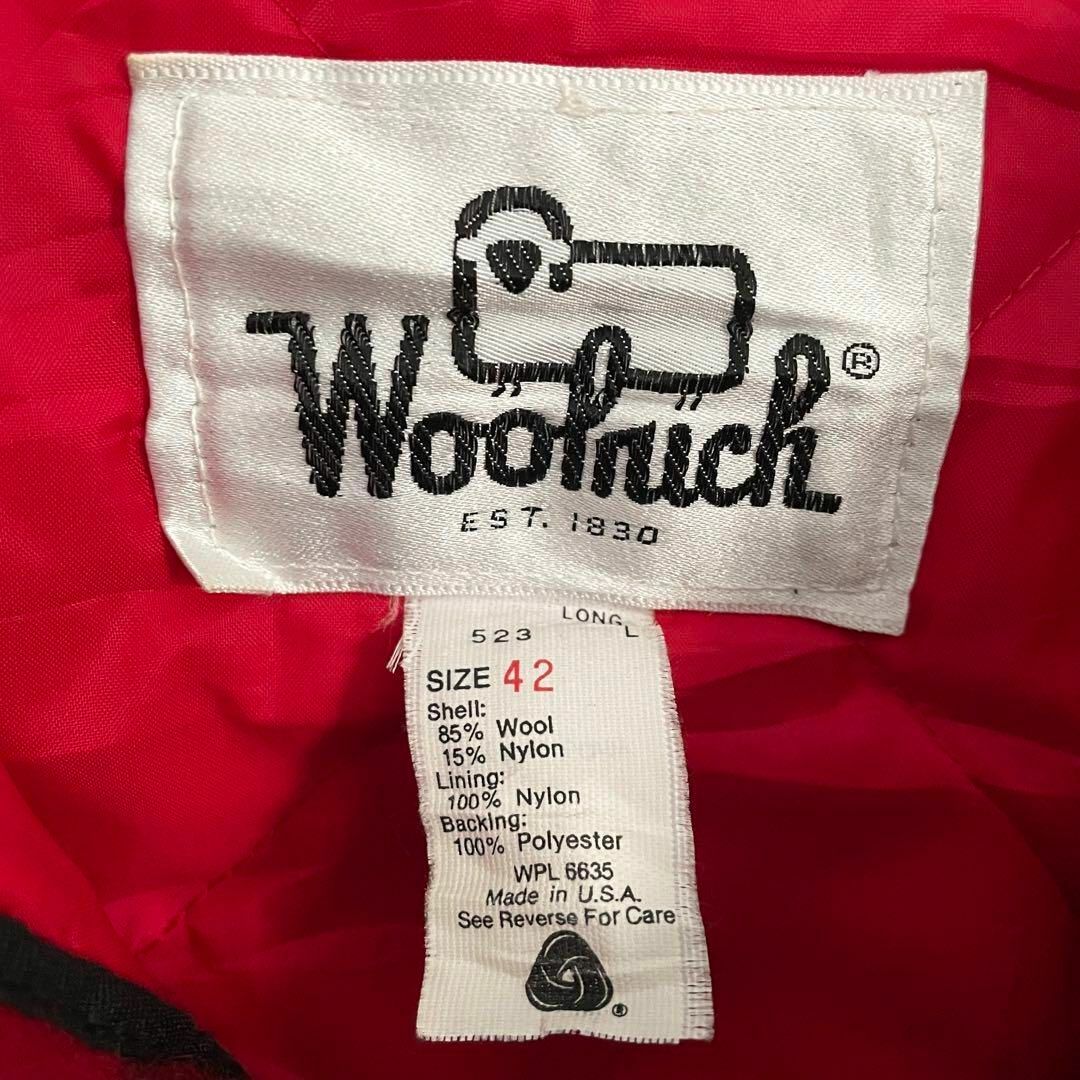 WOOLRICH(ウールリッチ)のウールリッチ 70s USA ウールジャケット チェック柄 キルティング 赤 黒 メンズのジャケット/アウター(ブルゾン)の商品写真