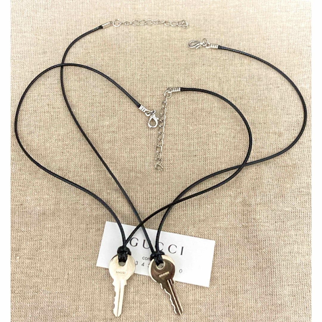 GUCCI - グッチ ペアネックレス キー型チャームトップ/鍵 GUCCI - グッチ ペアネックレス キー型チャームトップ/鍵