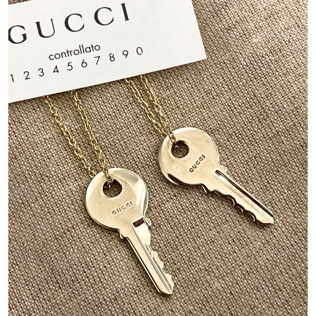 GUCCI - グッチ ペアネックレス キー型チャームトップ/鍵 GUCCI - グッチ ペアネックレス キー型チャームトップ/鍵