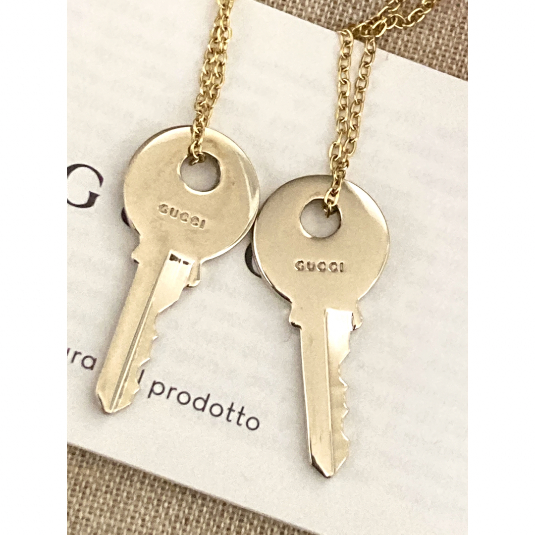 GUCCI - グッチ ペアネックレス キー型チャームトップ/鍵 GUCCI - グッチ ペアネックレス キー型チャームトップ/鍵