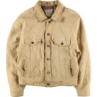 リーバイス(Levi's)の古着 90年代~ リーバイス Levi's WORLD'S FINEST トラッカージャケット レザージャケット メンズM ヴィンテージ /eaa407161(レザージャケット)