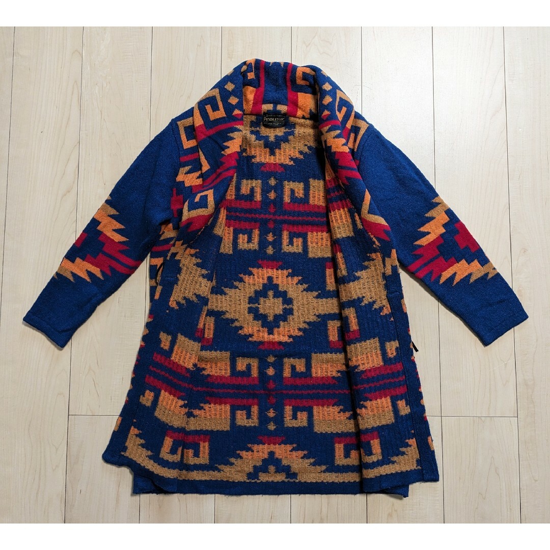 美品 PENDLETON ジャガード ニット カーディガン ネイティブ 紺