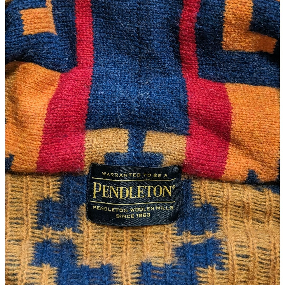 美品 PENDLETON ジャガード ニット カーディガン ネイティブ 紺