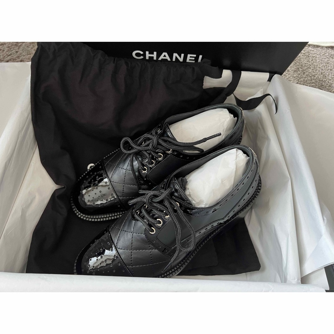 CHANEL 新品未使用　シャネル　レースアップシューズ　36.5