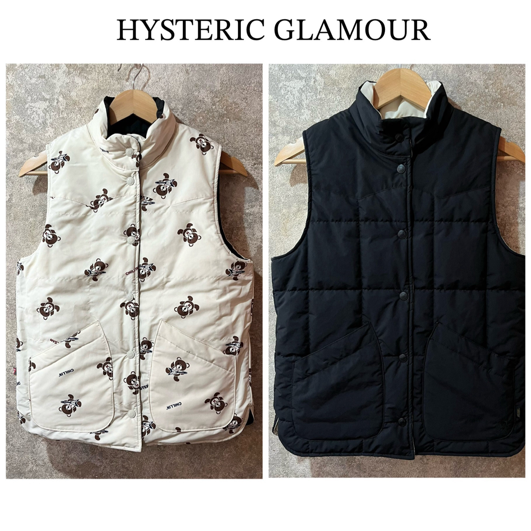 HYSTERIC GLAMOUR(ヒステリックグラマー)のHYSTERIC GLAMOUR プリマロフト リバーシブルベスト ファックベア レディースのジャケット/アウター(ダウンベスト)の商品写真