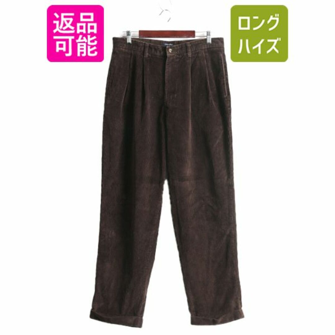 Levi's(リーバイス)の90s ドッカーズ リーバイス 太畝 コーデュロイ パンツ メンズ 34 32 古着 オールド DOCKERS Levis スラックス 2タック ストレート ブラウン メンズのパンツ(スラックス)の商品写真